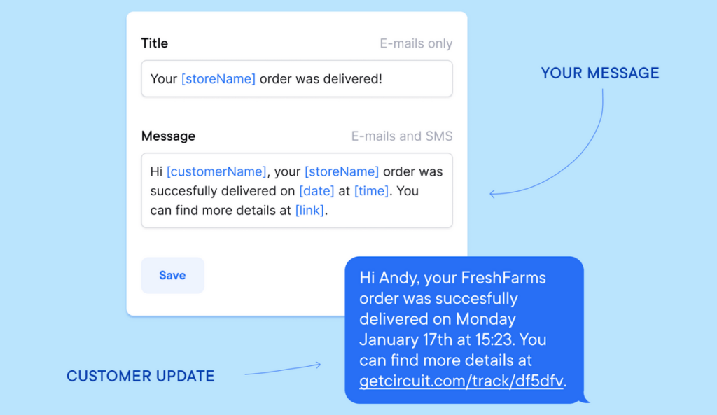 Customer notifications can be customized.