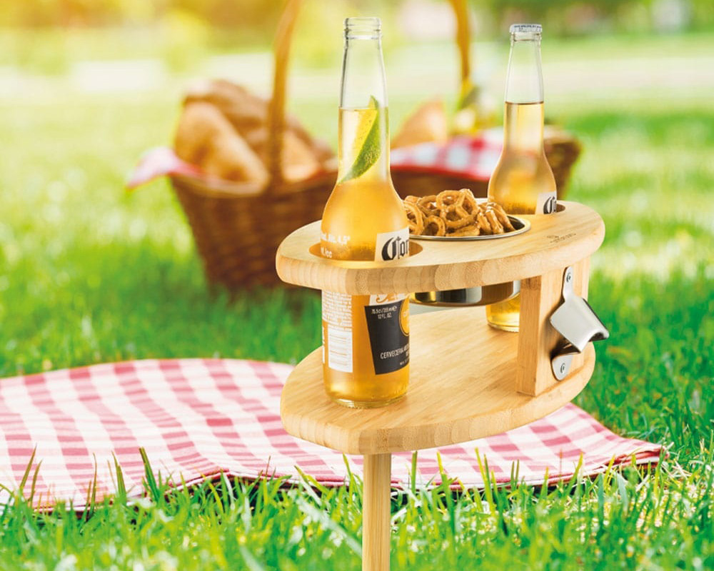 Bar Snack Caddy. Picnic beer and snack stake holder with bottle opener. Father's Day Gift Guide. The Outdoor Enthusiast.