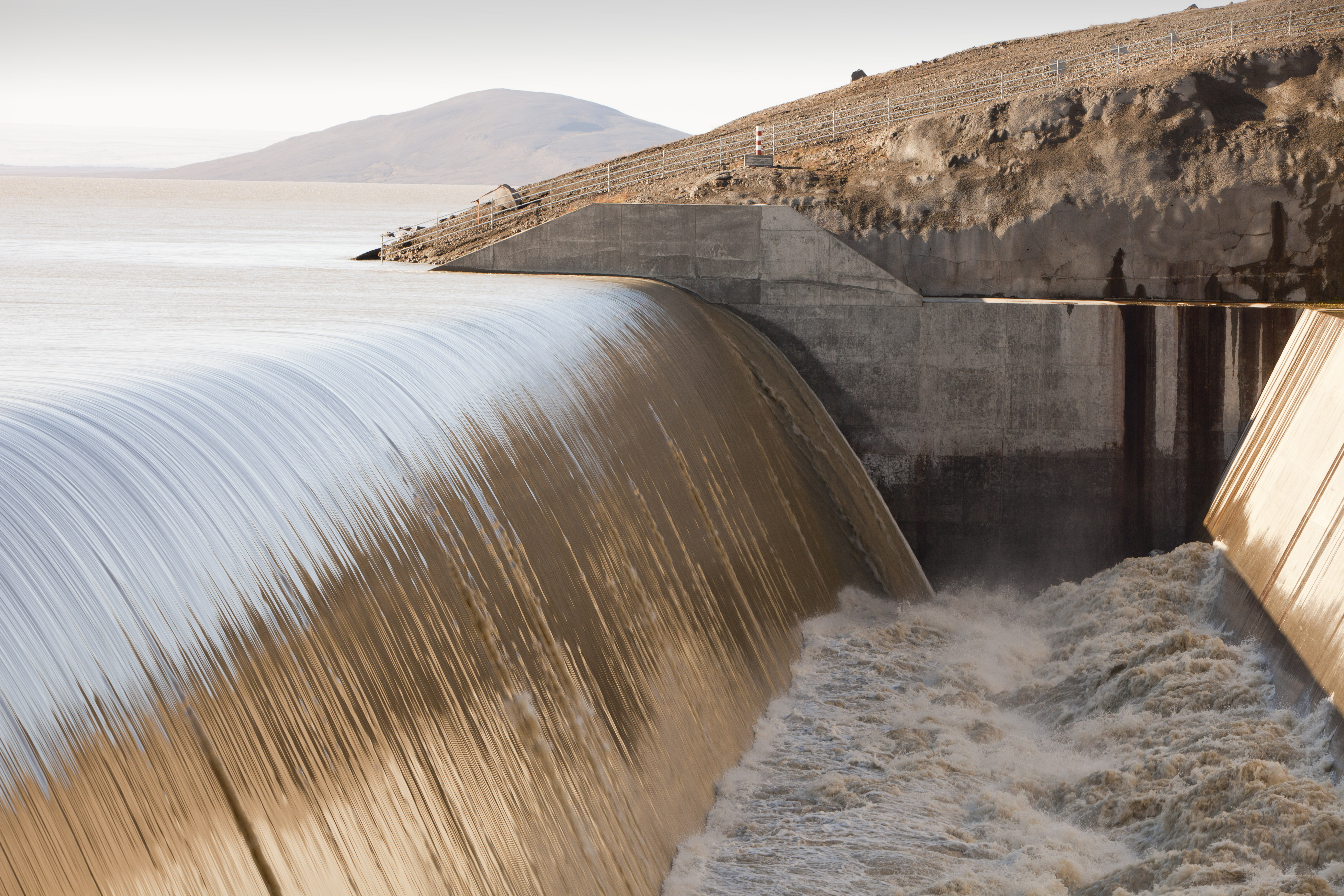 Karahnjukar dam, the largest hydropower dam in Europe, in East Iceland