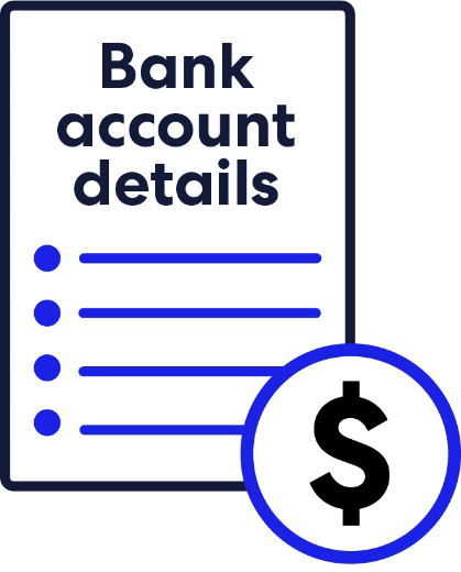 A picture of bank account details.