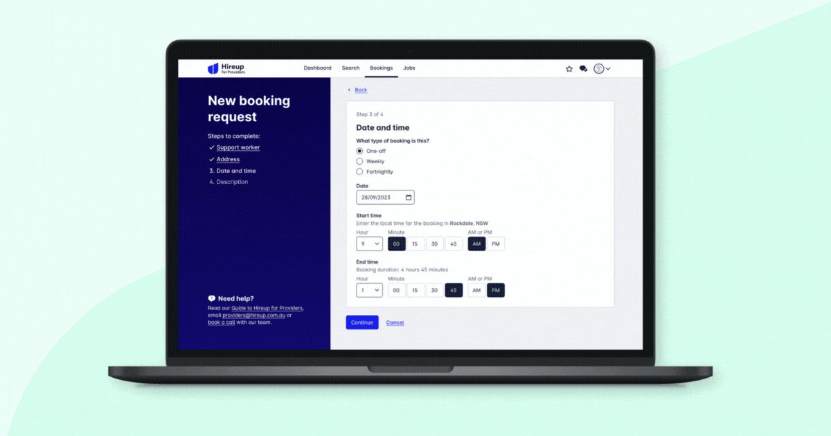 Introducing an easier, more efficient way to make bookings Hireup