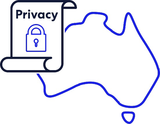 A picture of Australia with a document titled Privacy.