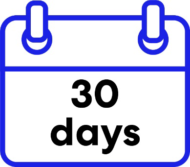 A calendar with 30 days on it.