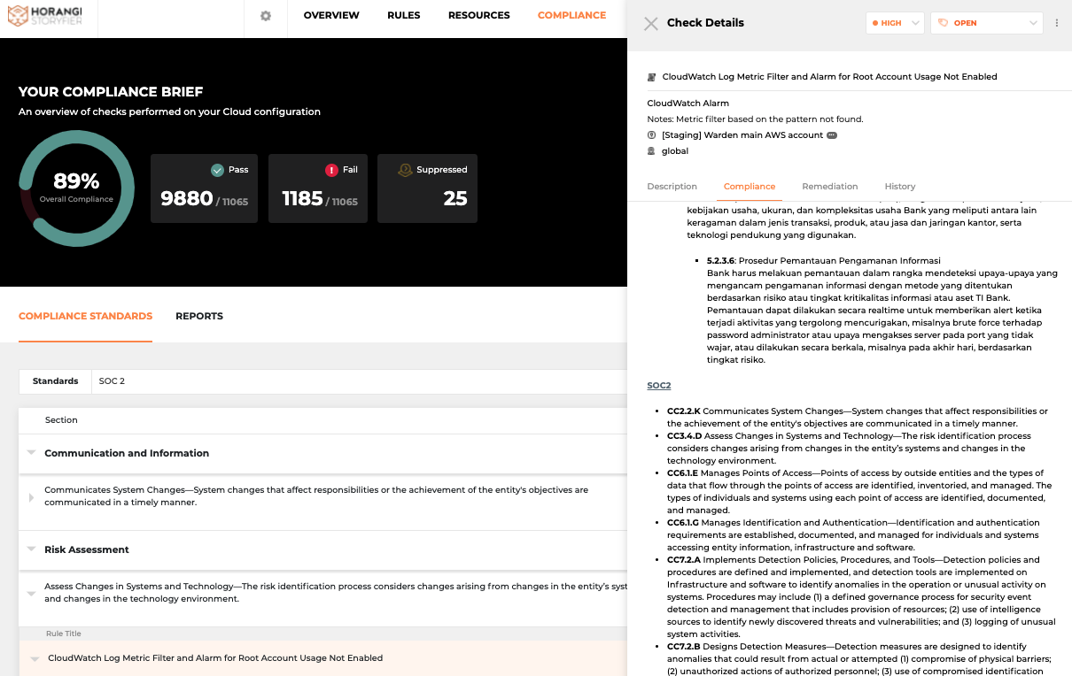 SOC 2 compliance rules on Warden 