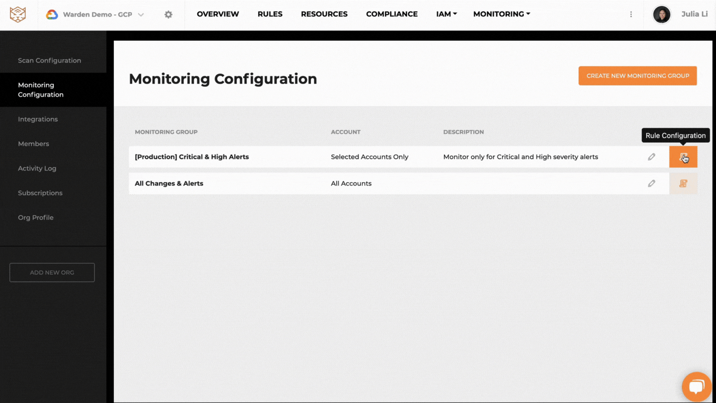 rule configuration in Warden