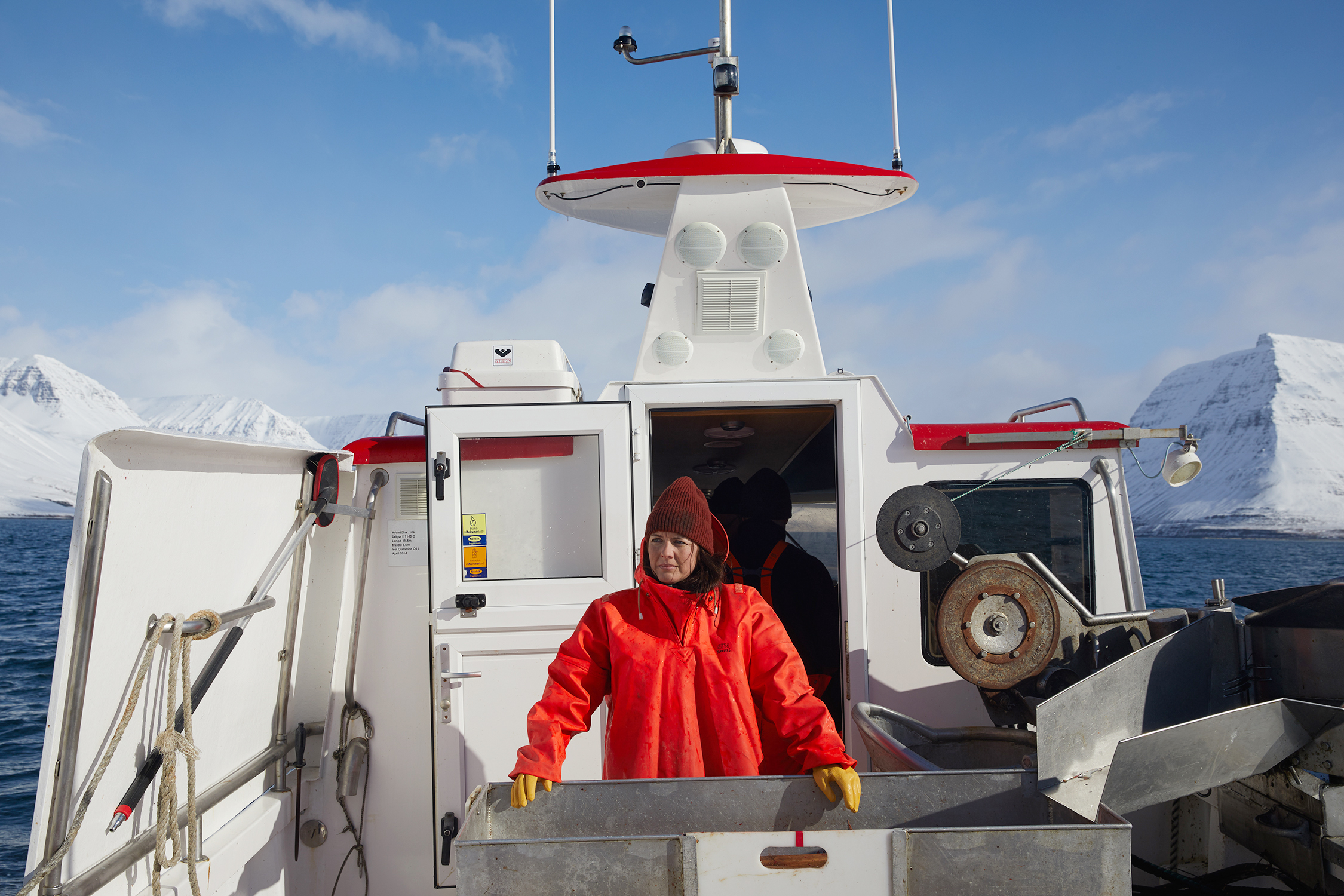 Fisherwoman working in Iceland