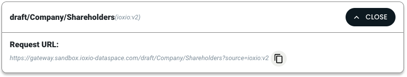 Screenshot of dropdown element with shareholders data request url