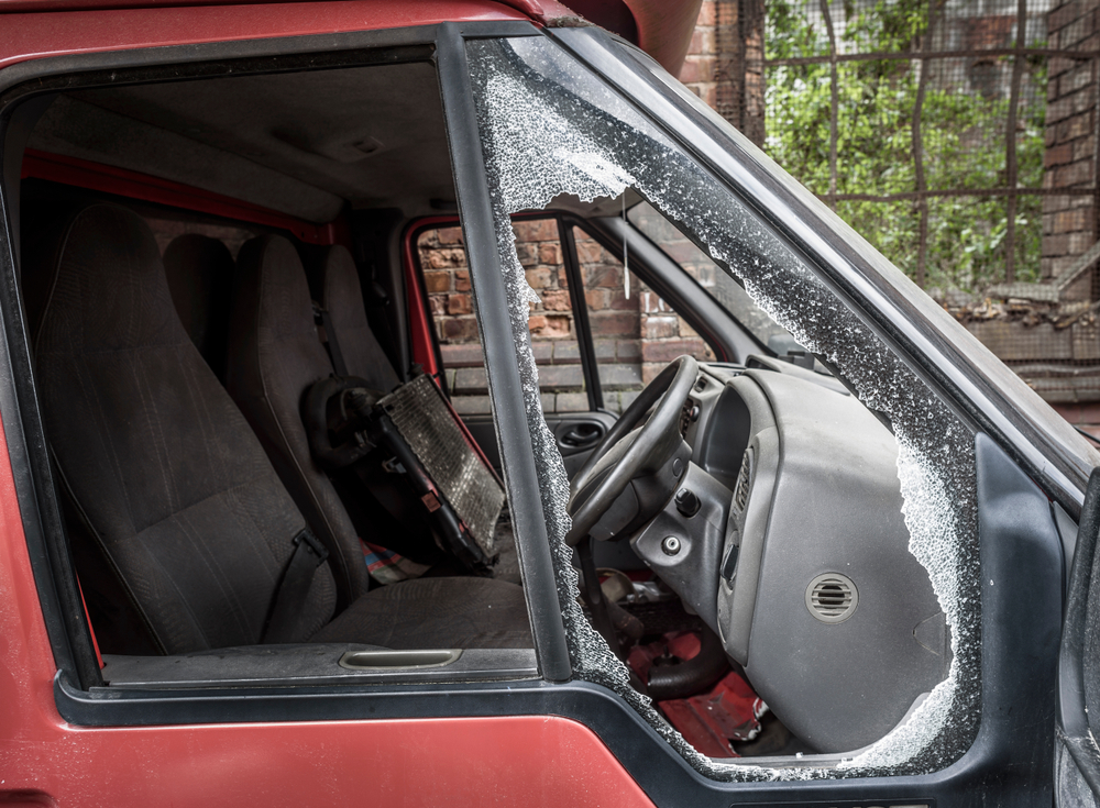 Smashed Van Window