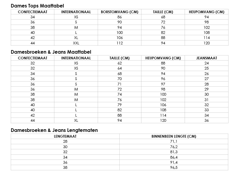 Amerikaanse Maten Jeans Maat Heren Omrekenen Tabel Heren Maat 60