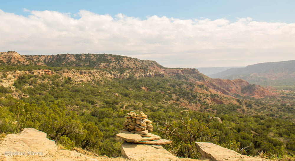 Balanced rocks at an overlook along the Rock Garden Trail at Palo Duro Canyon, TX