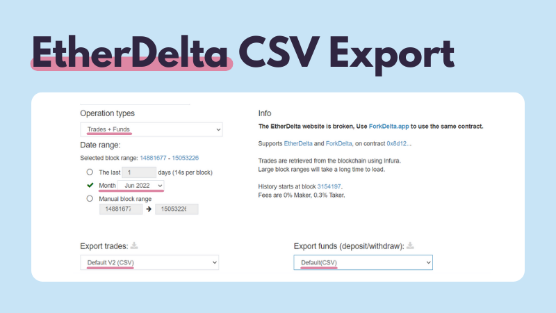 EtherDelta CSV Export