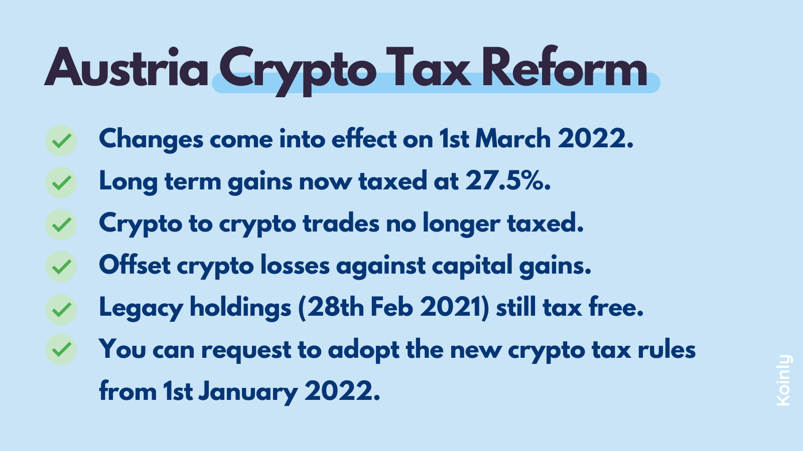 Austria crypto tax reform new rules summary
