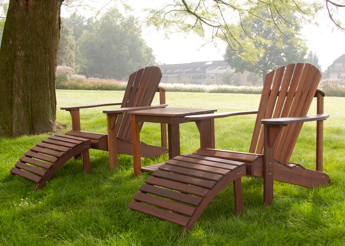 MaximaVida adirondack garden chair set Totonto oil - from exclusive mahogany 