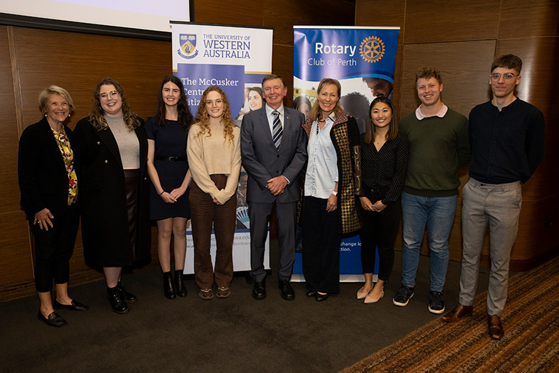 Malcolm and Tonya McCusker with McCusker Centre for Citizenship Director, Michelle Scott, and Student Advisory Committee.