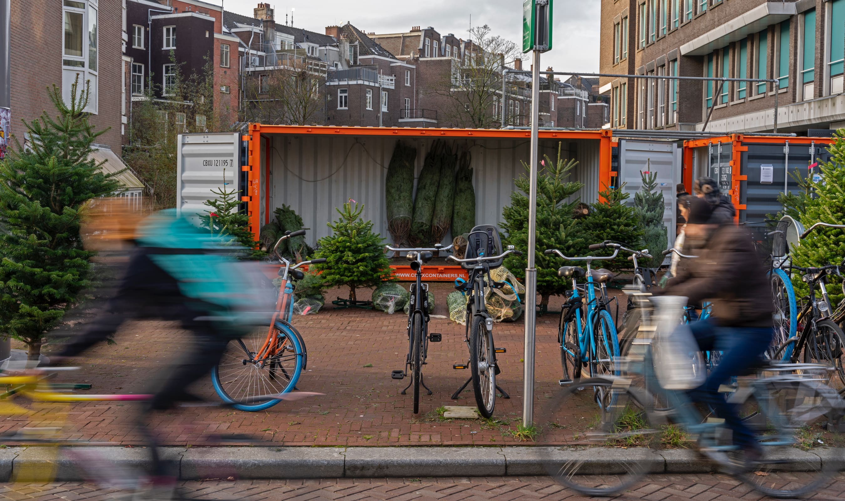 De kerstbomenkraam in Amsterdam