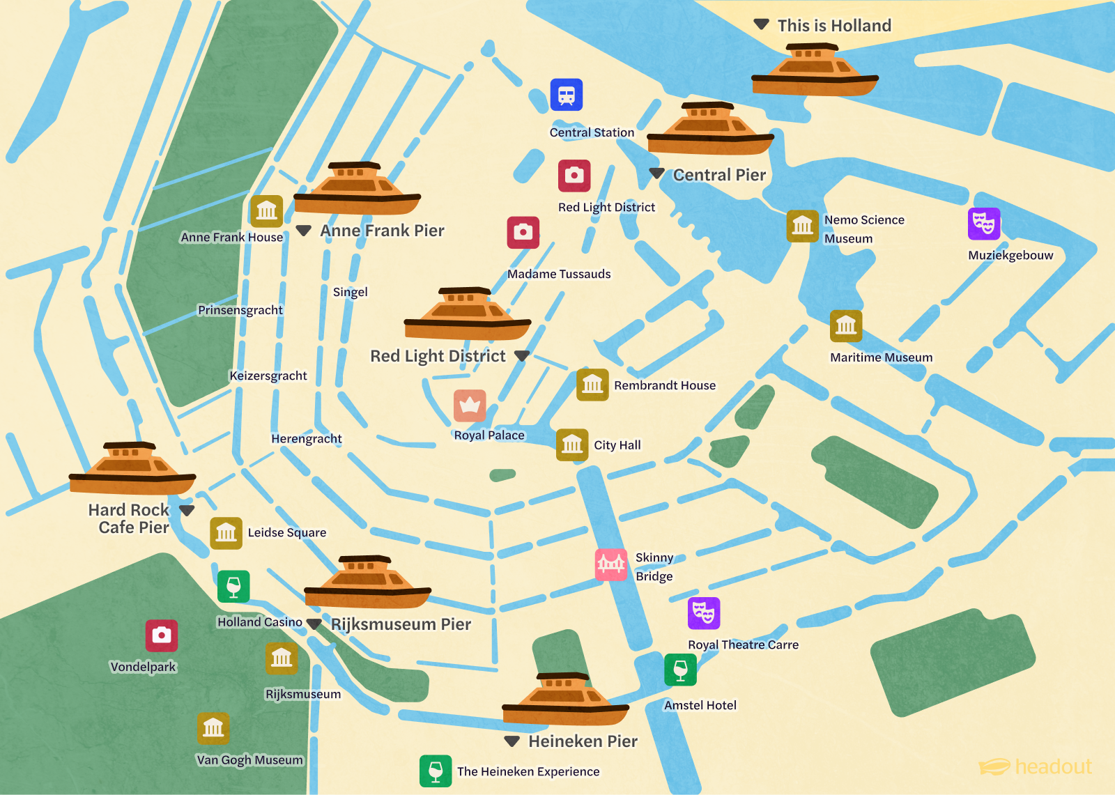 canal tour amsterdam route