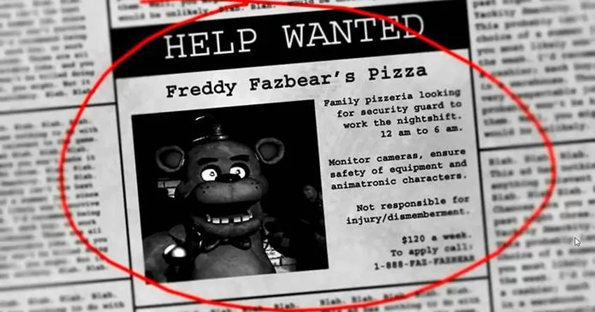 Help Wanted Freddy Fazbear Pizza