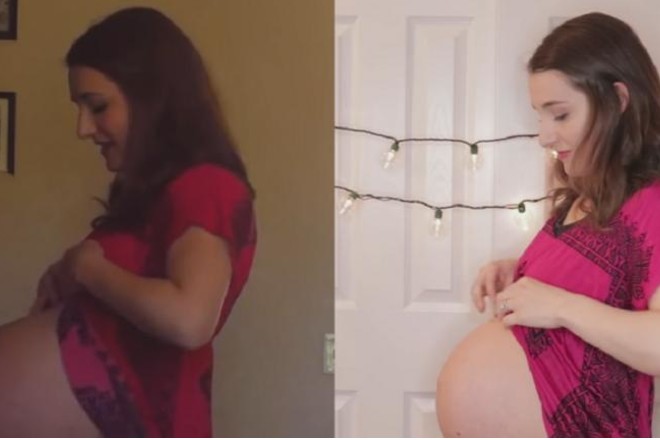 Mum S Bump Shot Shows Difference Between Carrying Twins