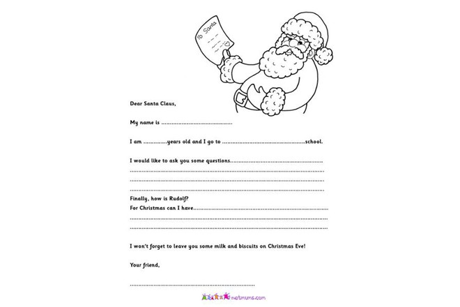 Letter To Santa Templates To Print Off - Netmums