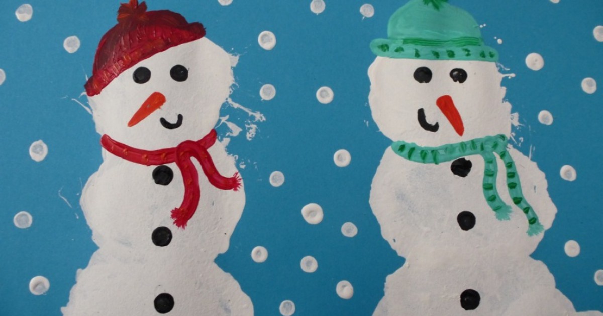 Christmas crafts - how to paint snow with cotton wool - Netmums