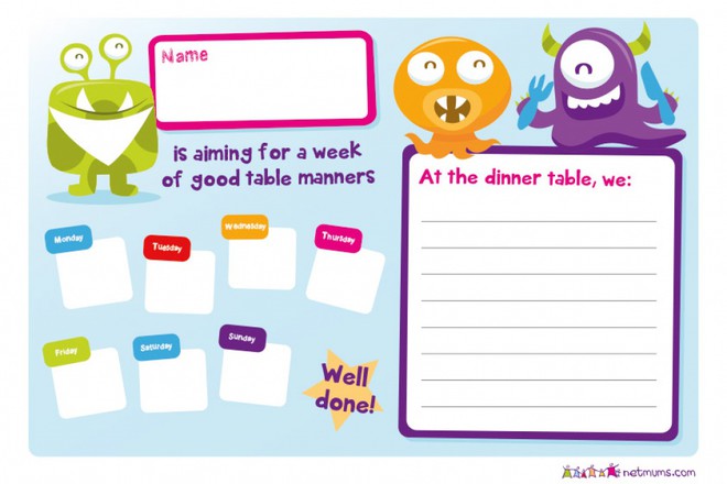 Reward charts to print and colour in - Netmums