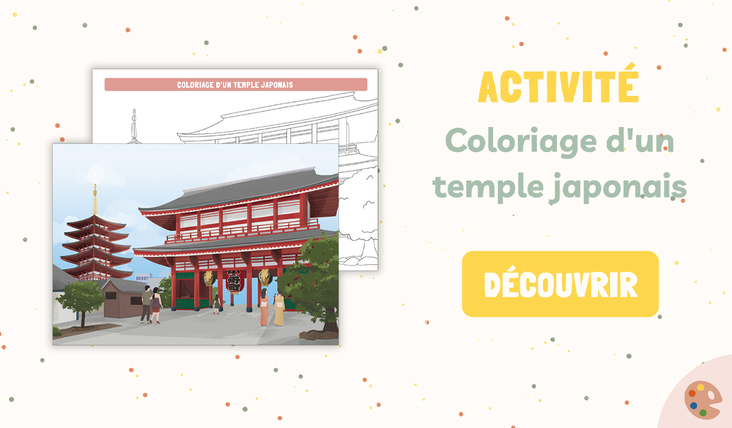 Activité à imprimer, Japon, coloriage, temple, Tokyo