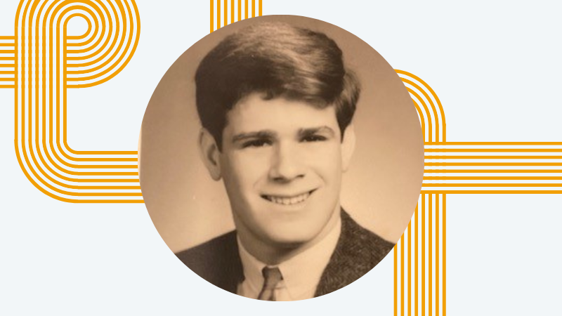 An old photo of Rick Seiden from about 50 years ago, when he was diagnosed with psoriasis during law school.