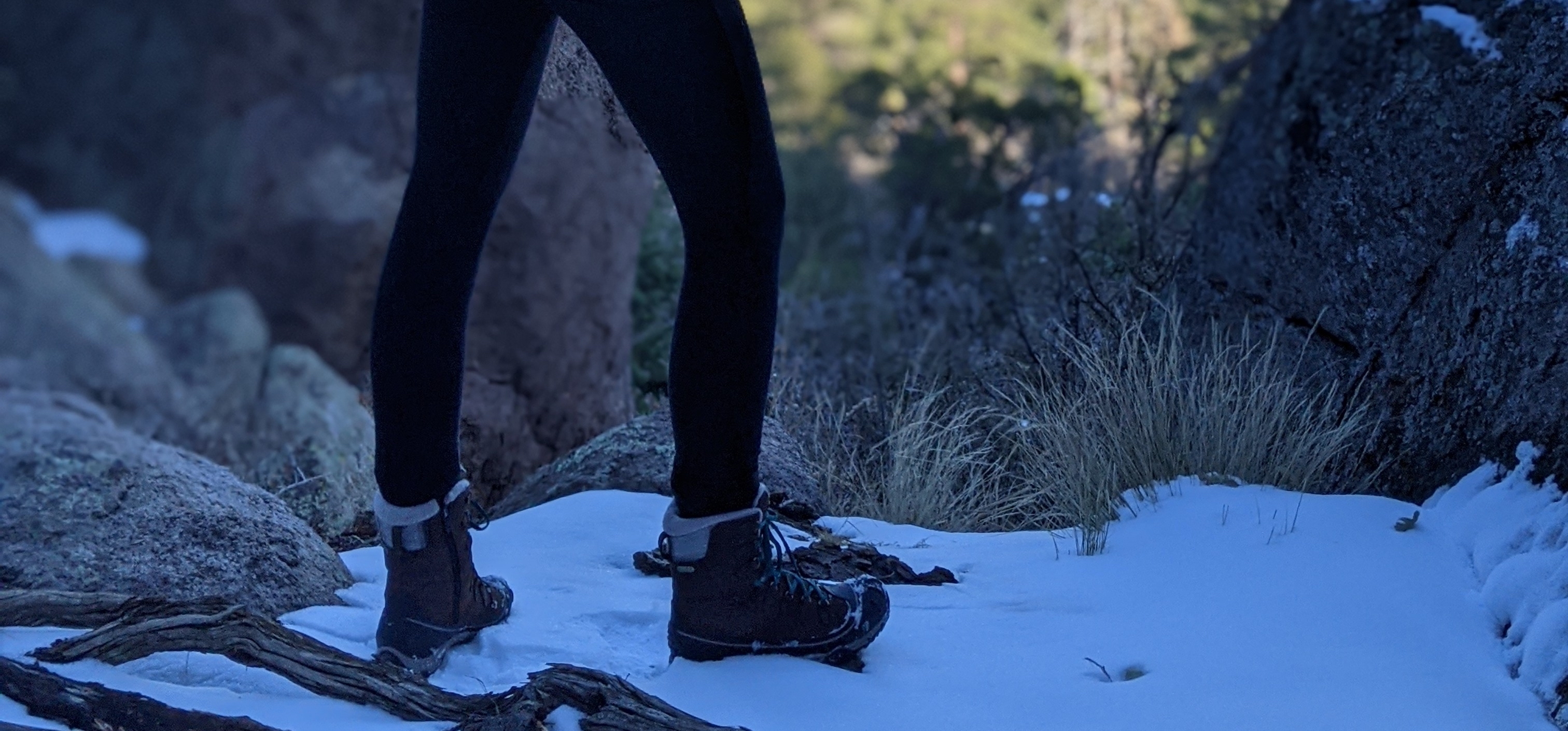 Oboz Sapphire insulated winter boots in snowy terrain.