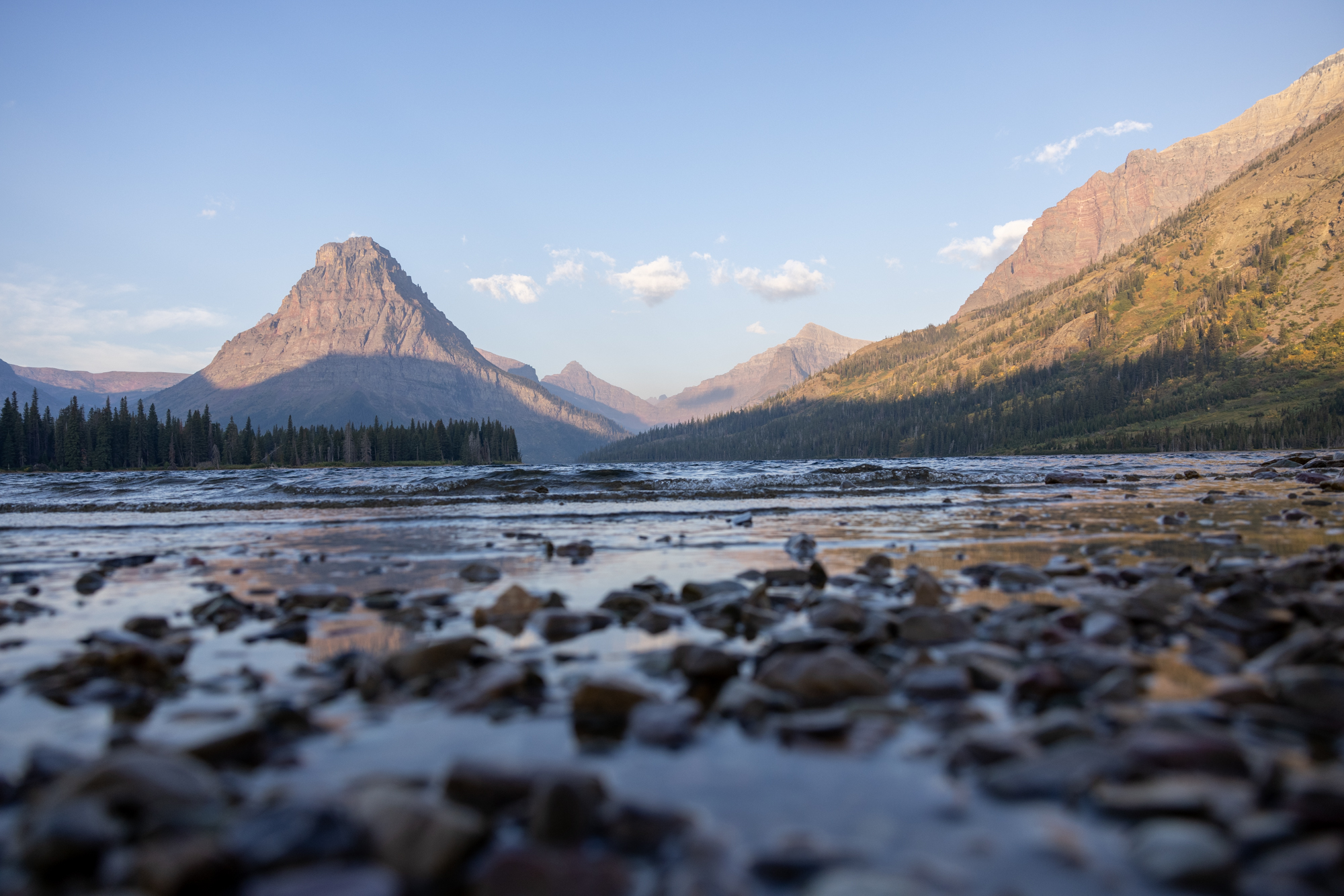 A beautiful mountain landscape view in Glacier National Park.