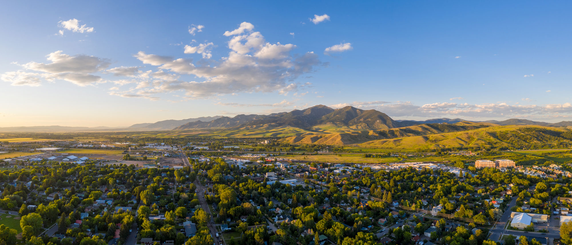 View of Bozeman, MT on a beautiful summer day.
