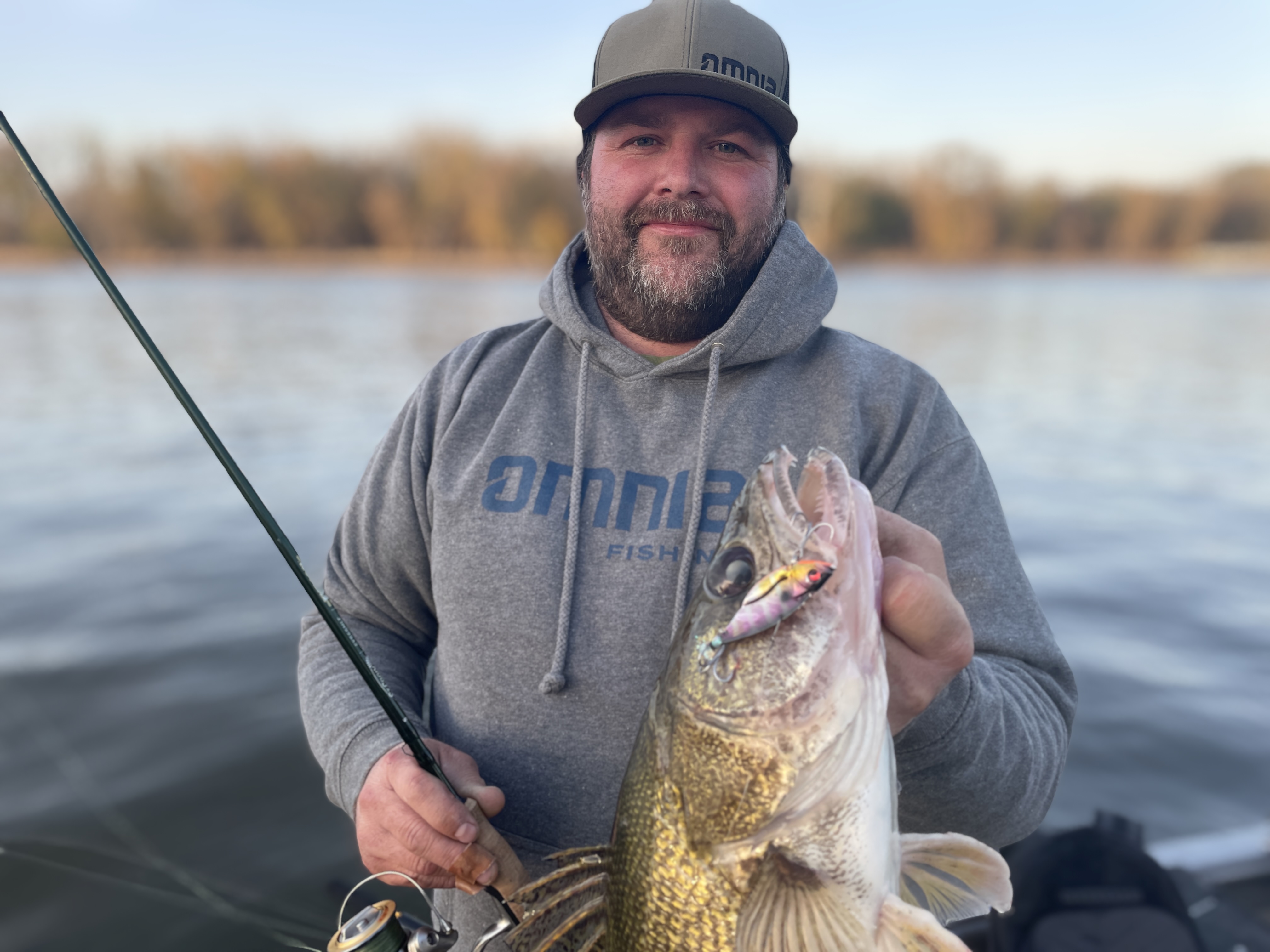 Walleye caught on a blade bait on the river in fall
