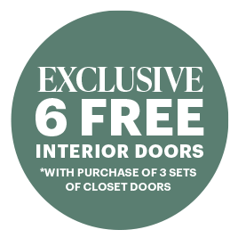 exclusive 6 free interior doors with purchase of 3 set of closet doors badge
