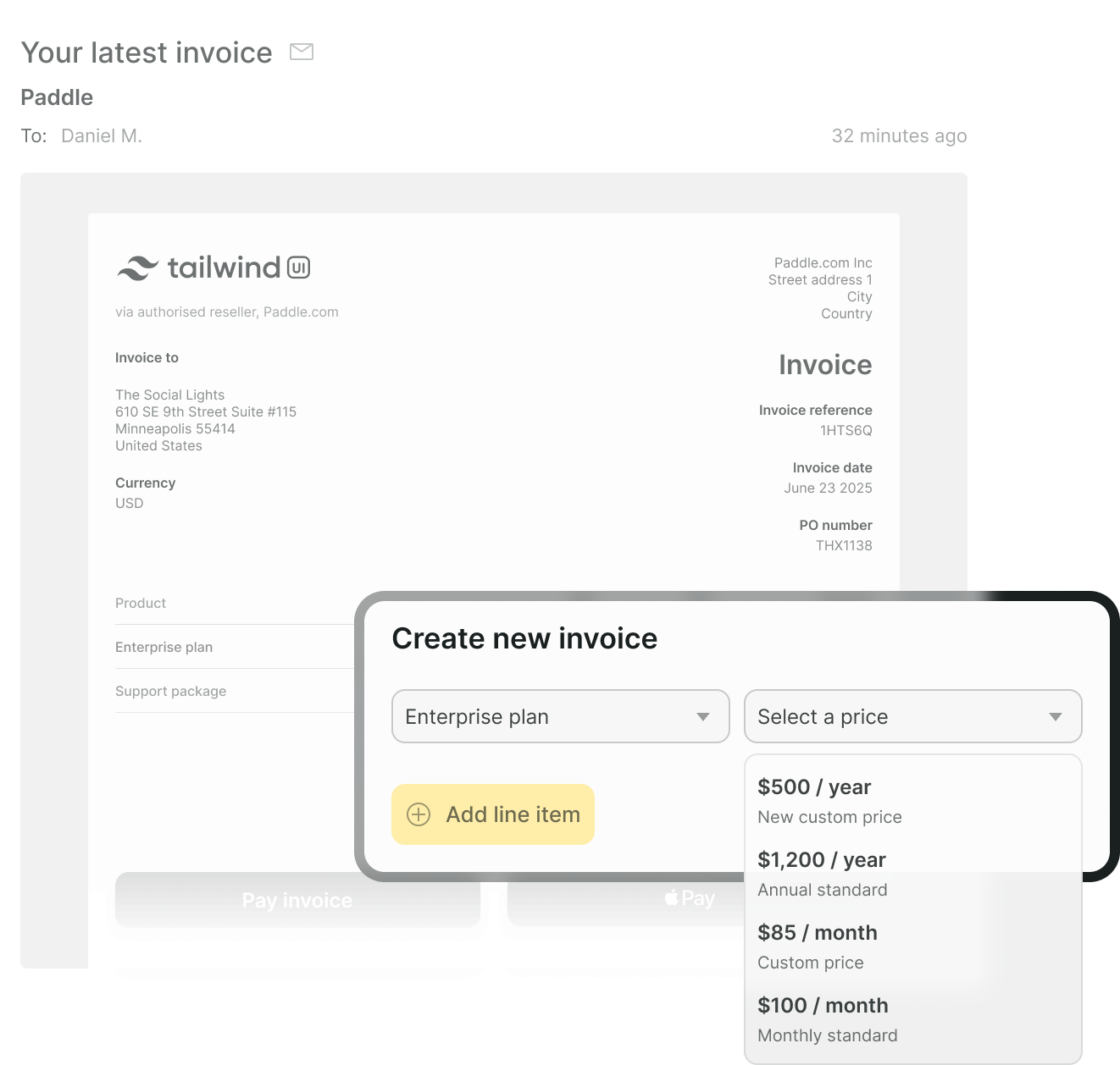 Create and send invoices easily