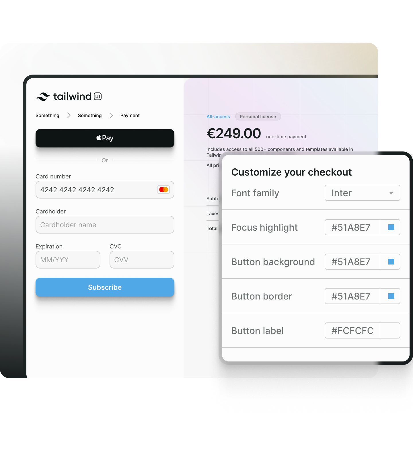 Customize your checkout to match your brand