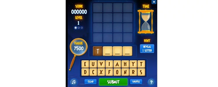 Wordspector online game to learn English