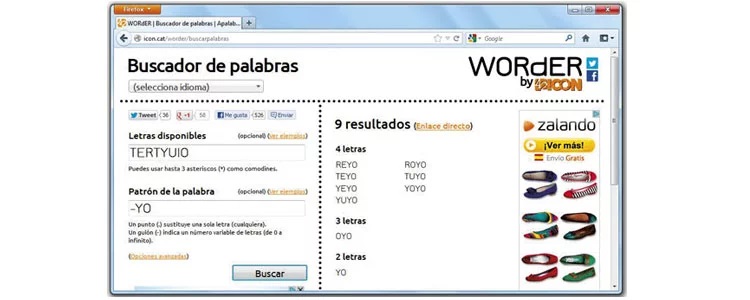 Jogo de palavras para aprender inglês.