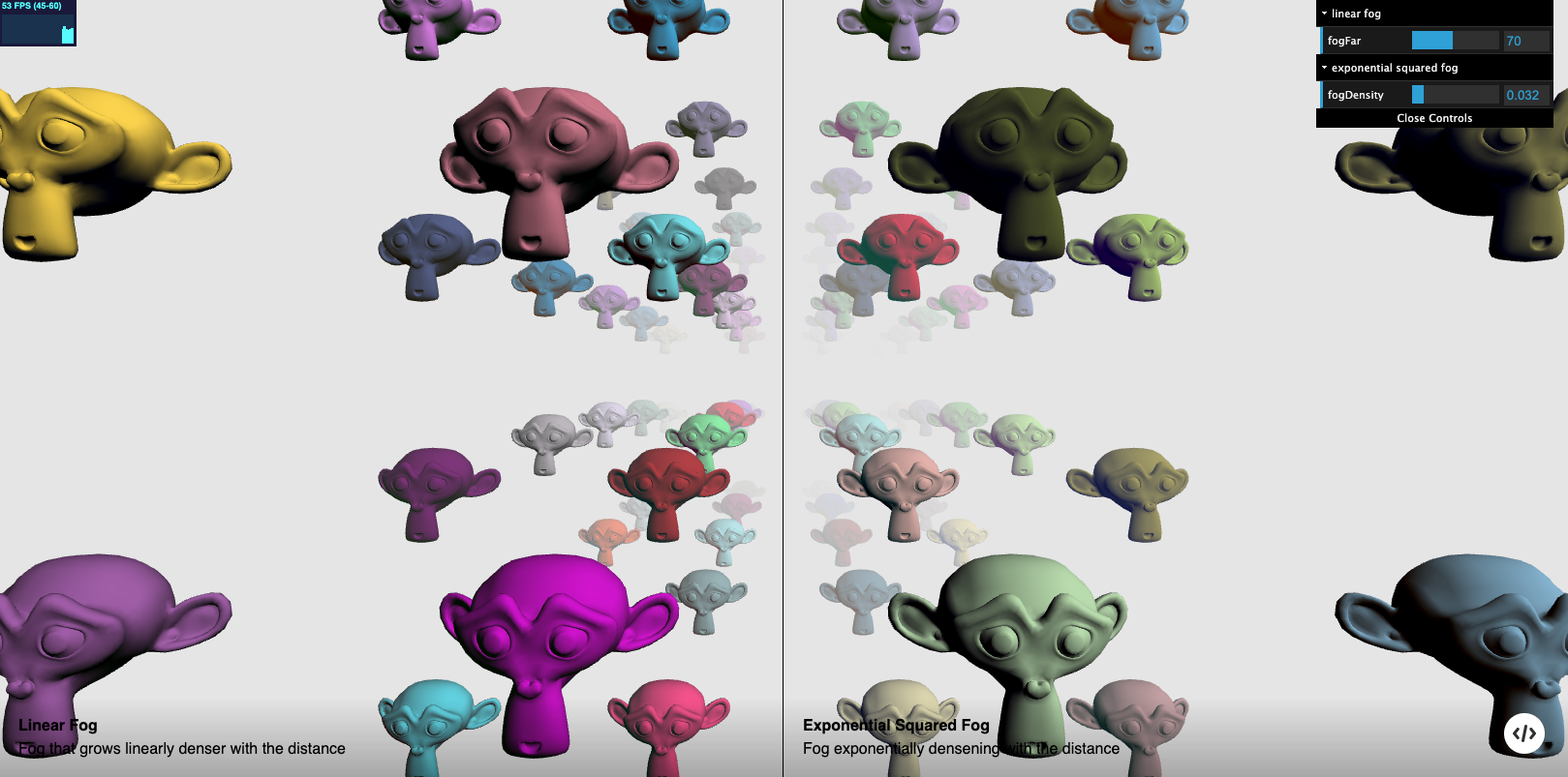 Linear & Exponential fog example