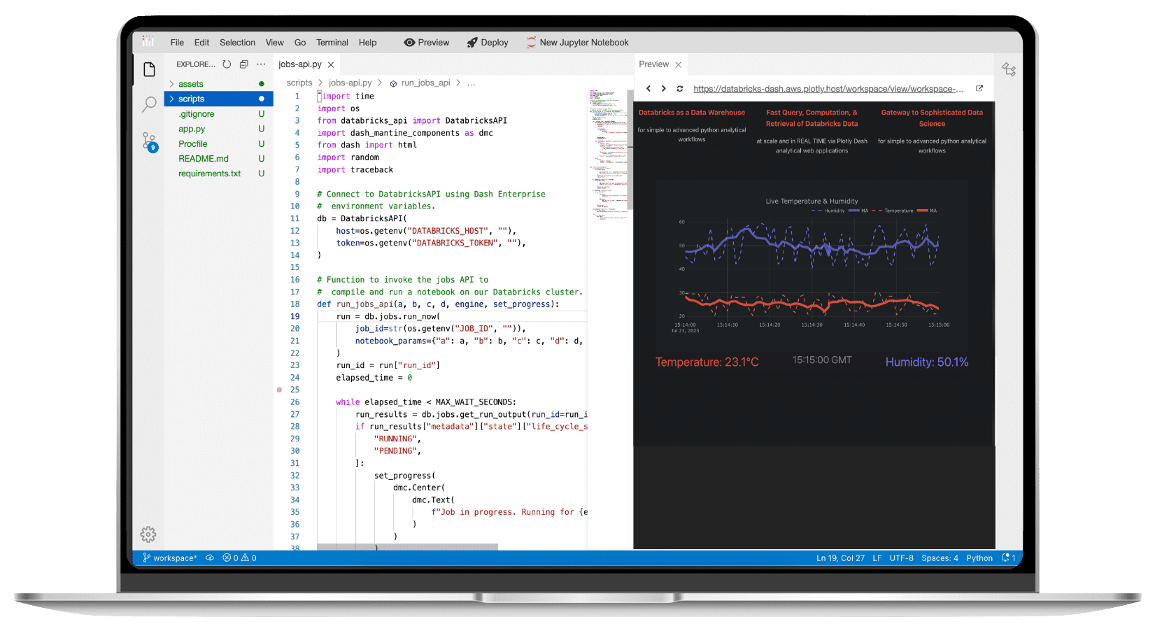 Databricks Python Code Jobs Databricks with Plotly