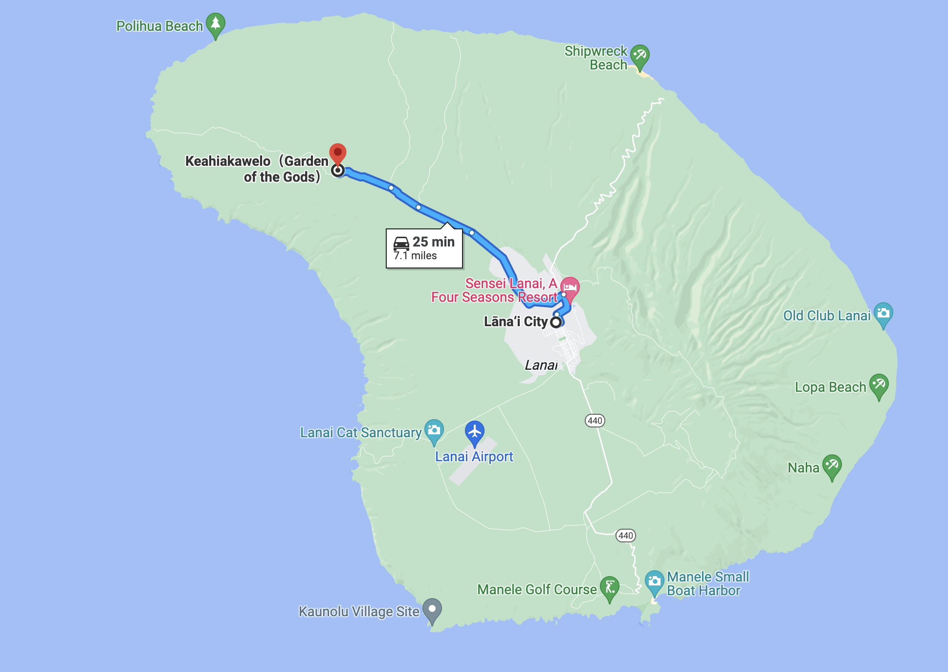 motorcycle routes in lanai island hawaii