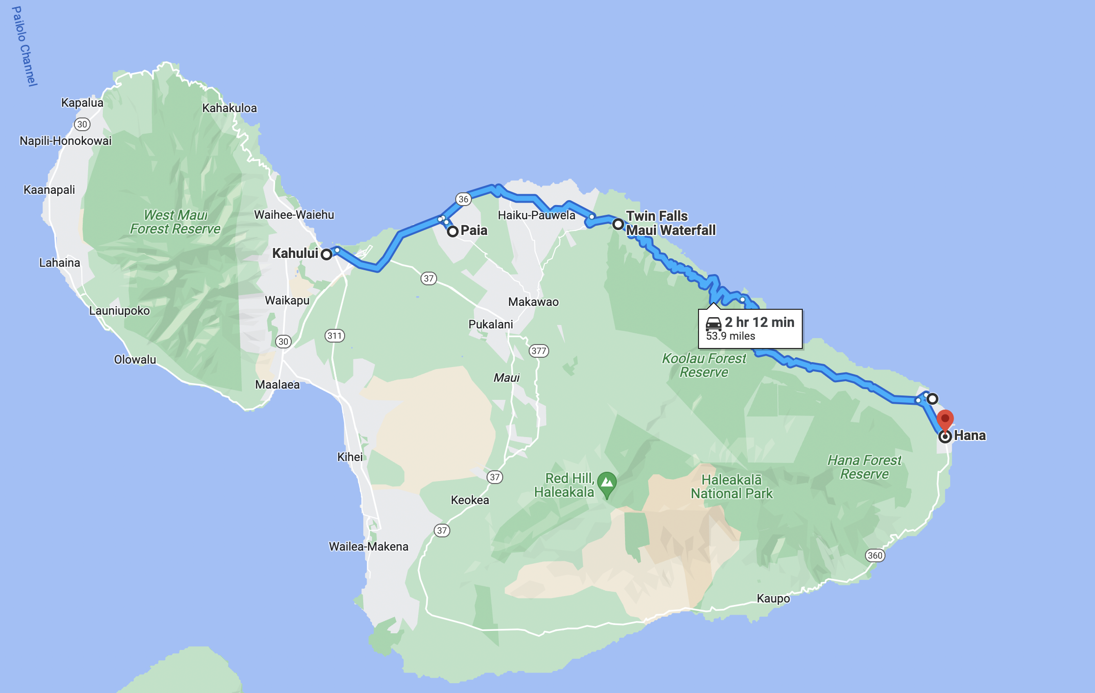 motorcycle routes in maui, hawii; hana highway
