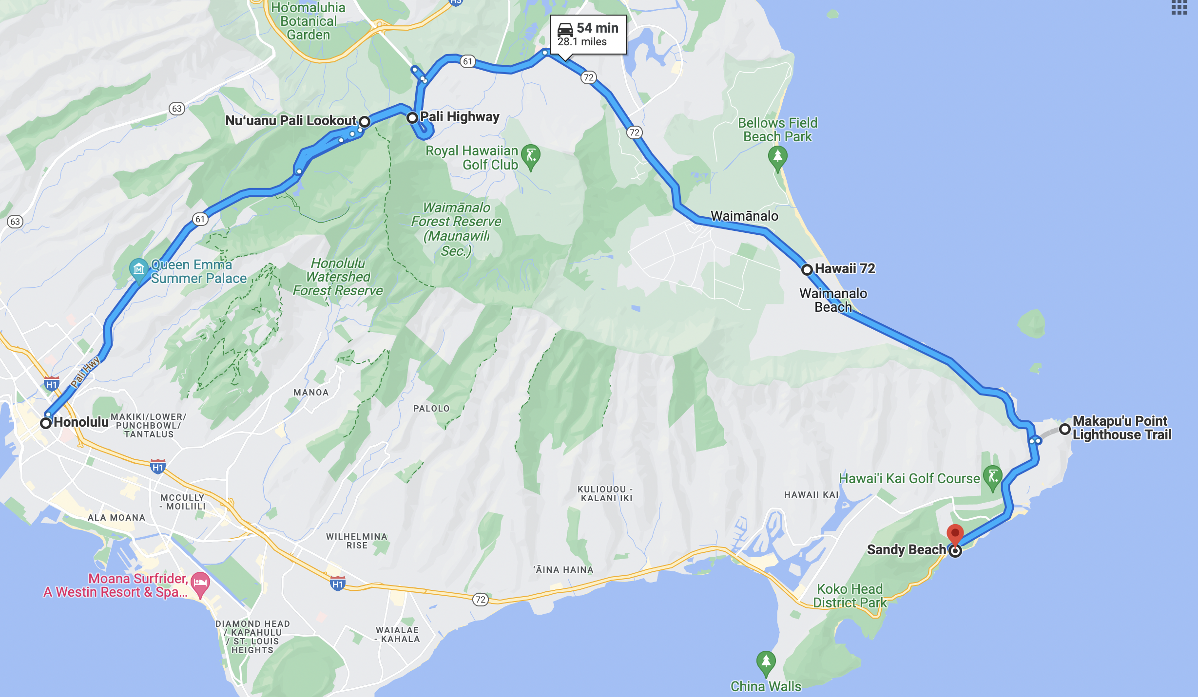 motorcycle routes oahu hawaii, windward coast ride