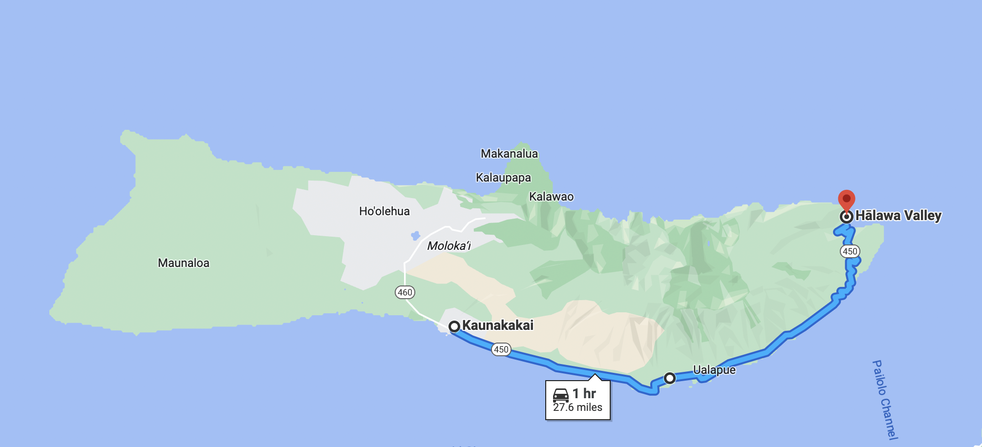 motorcycle routes in molokai island hawaii