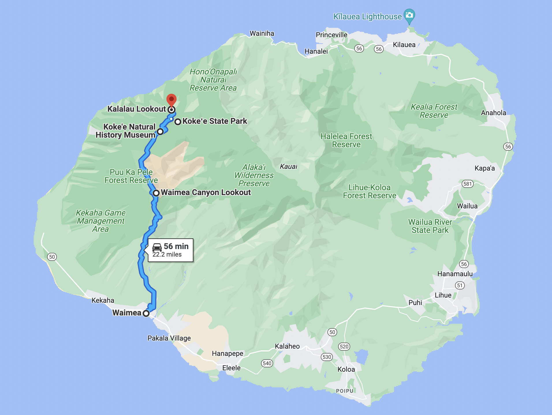 motorcycle routes in kauai island, hawaii; waimea canyon