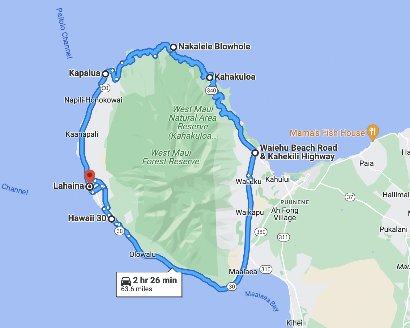motorcycle routes in maui, hawaii, west maui loop