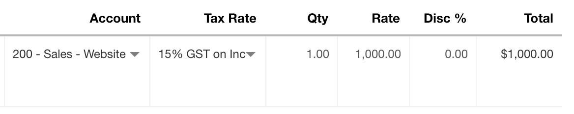 New Tax Rate column on invoice and quote lines