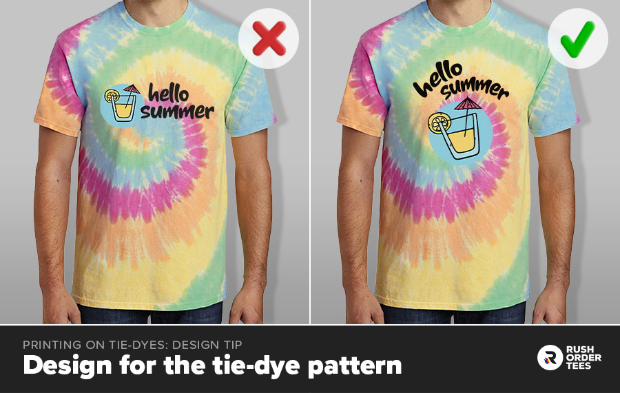 Printing on tie-dyes design tip: Design for the pattern