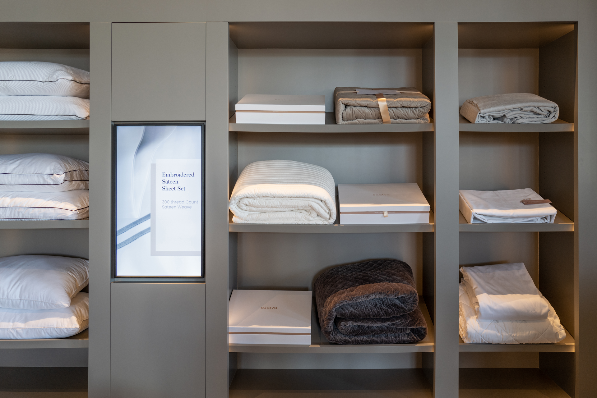 The Saatva Los Angeles touch-activated Bedding and Soft Good Accessories Wall