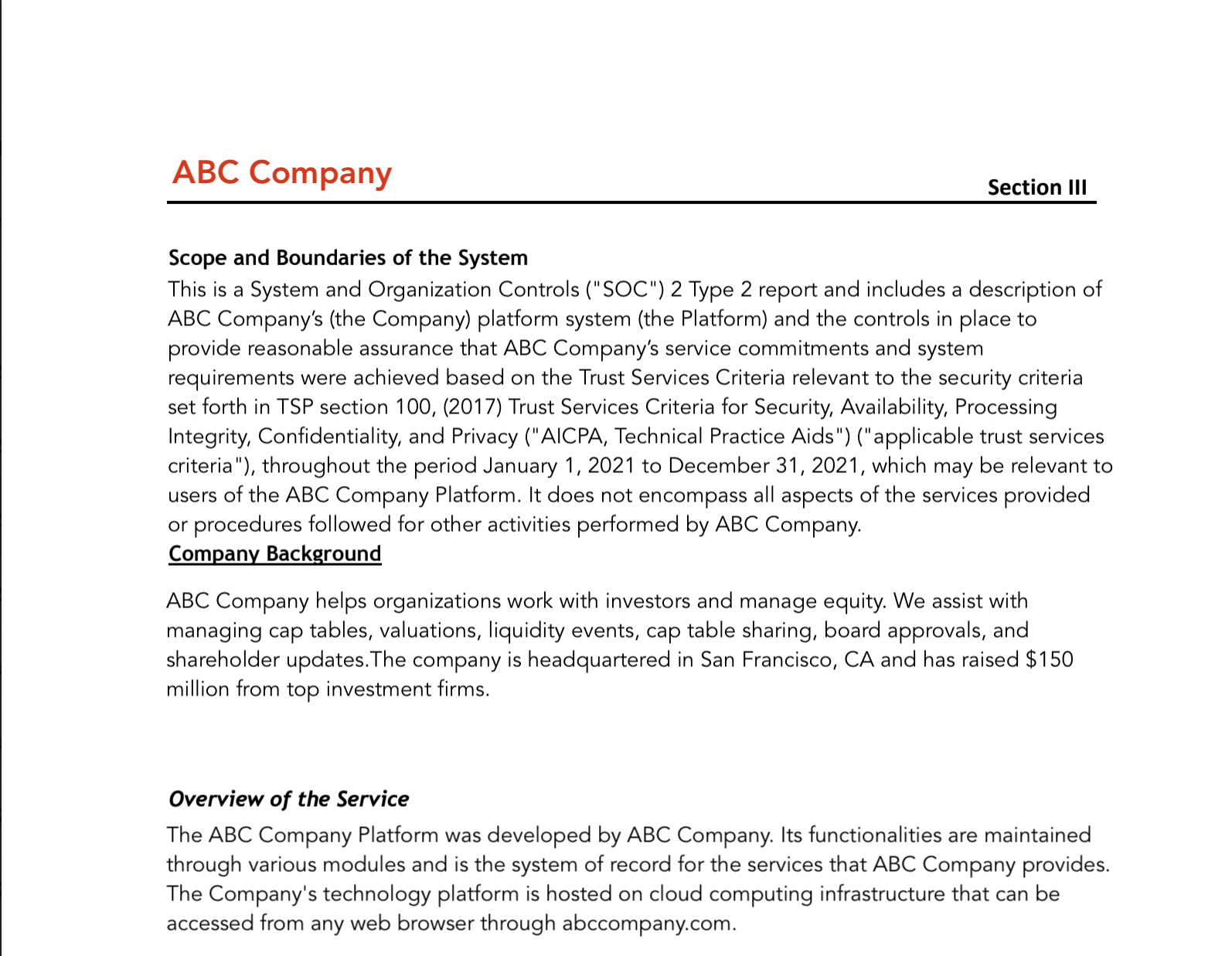 A Real World SOC 2 Report Example Secureframe