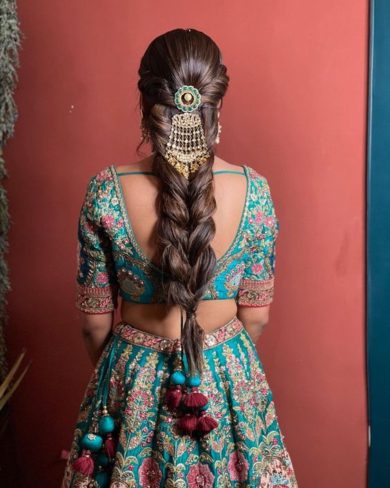 Long braided Bridal hair