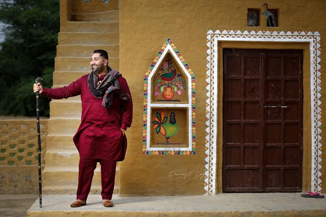 maroon pathani suit